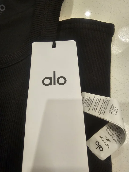 ALO Yoga Black Ribbed Racerback Tank - Picture 5 of 5